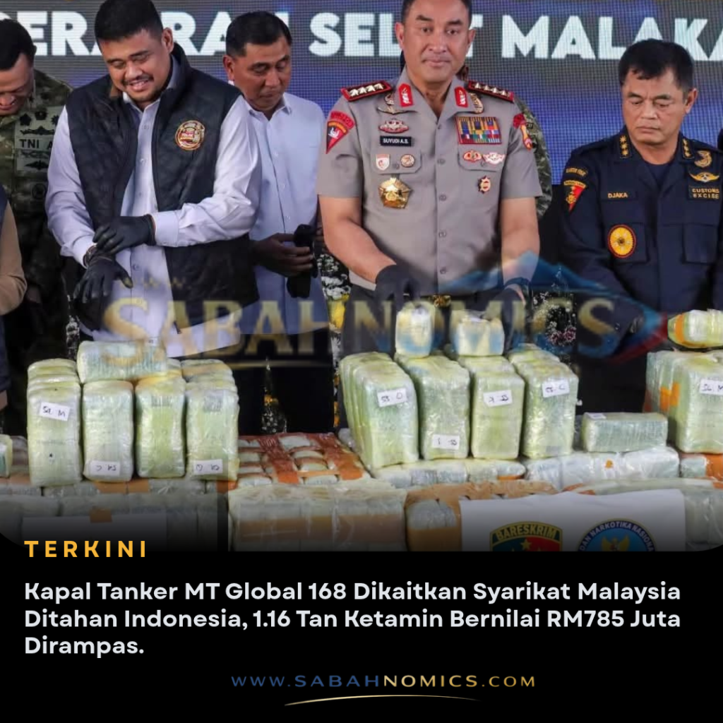 Kapal Tanker MT Global 168 Dikaitkan Syarikat Malaysia Ditahan Indonesia, 1.16 Tan Ketamin Bernilai RM785 Juta Dirampas