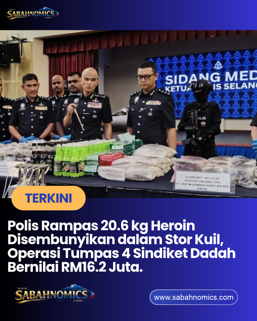 Polis Rampas 20.6 kg Heroin Disembunyikan dalam Stor Kuil, Operasi Tumpas 4 Sindiket Dadah Bernilai RM16.2 Juta
